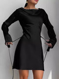 Elegant Mini Dress with Fare Sleeves