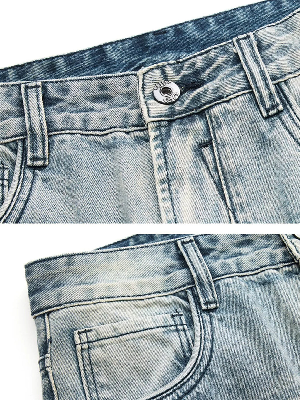 Men's Distressed Vintage Wash Loose Fit Jeans