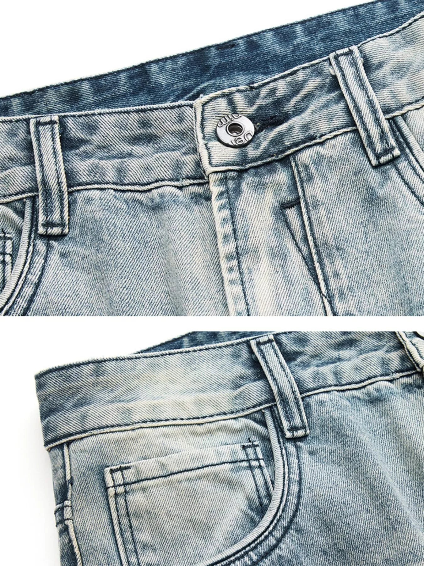 Men's Distressed Vintage Wash Loose Fit Jeans