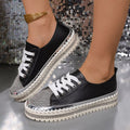 Rhinestone Round Toe Sneakers