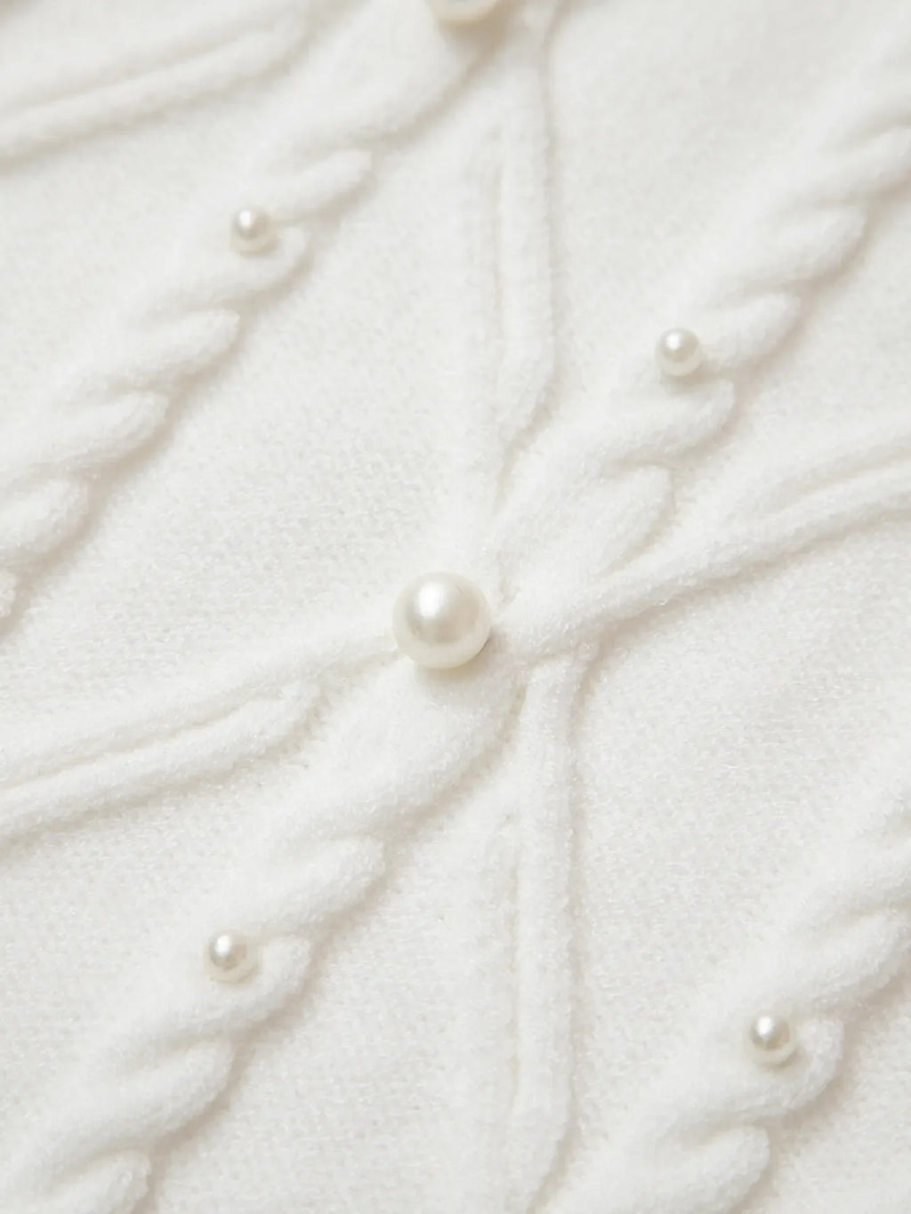 Pearled Mock Neck Textured Knit Sweater Vest