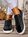 Sequin Lace Up Sneakers