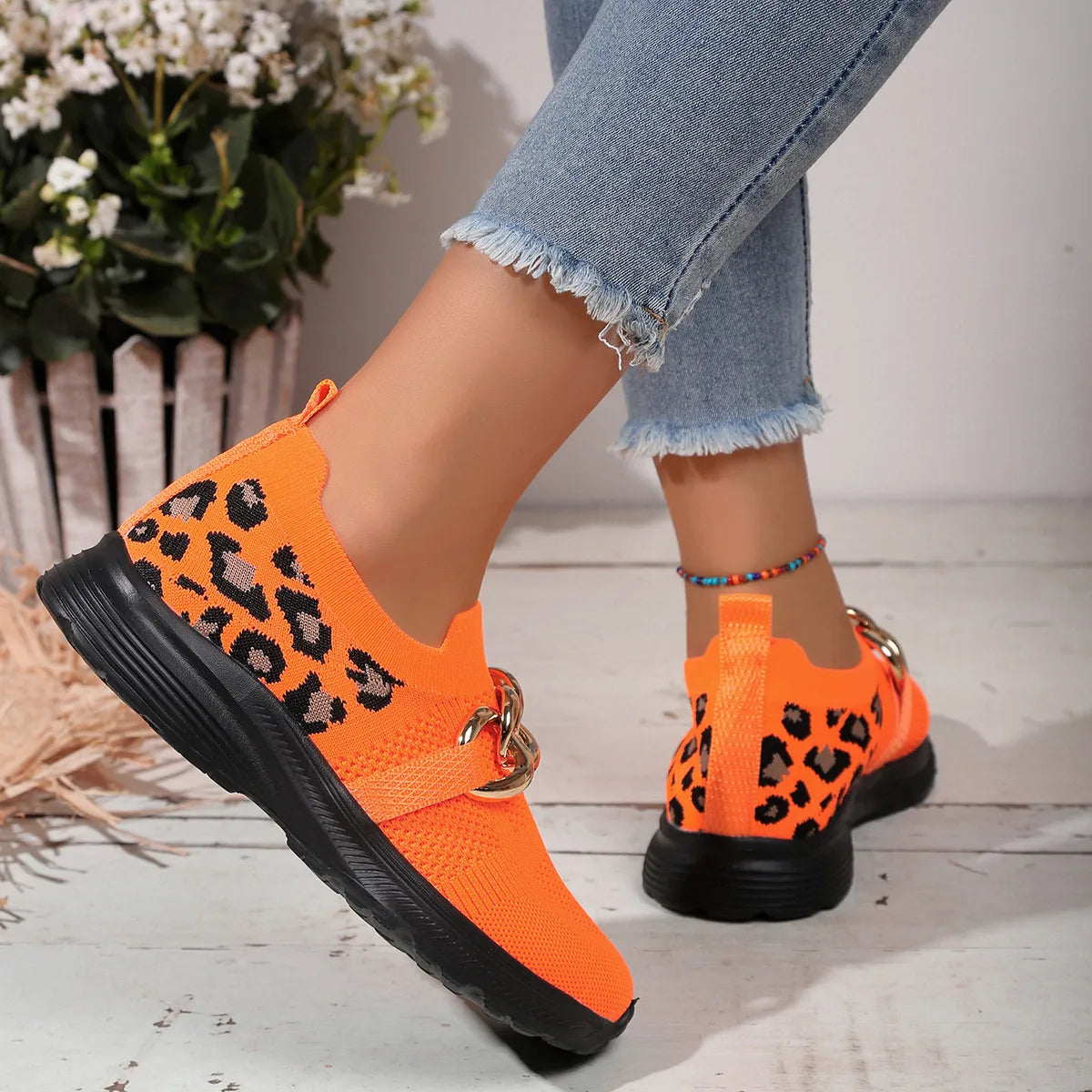 Lightweight Leopard Mesh Athletic