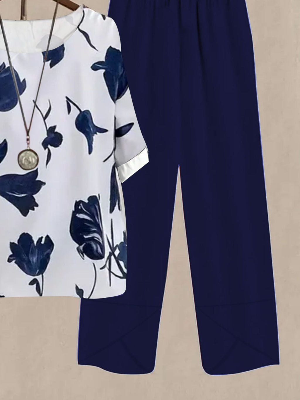 Printed Half Sleeve Top and Pants Set