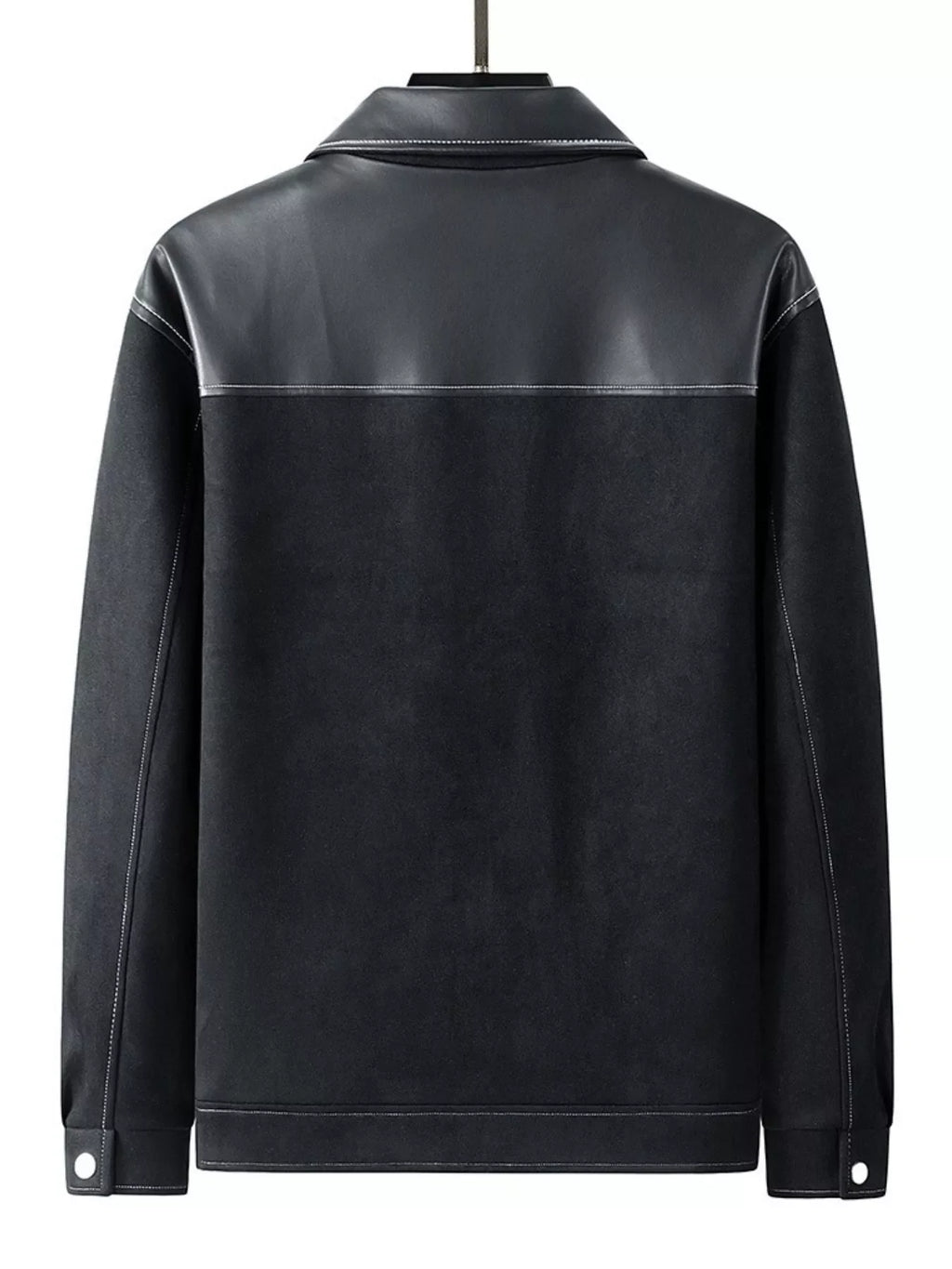 Men's Plus Size Snap Down Long Sleeve Shacket