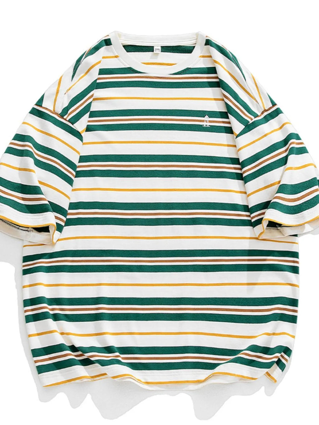 Men's Plus Size Basic style Round Neck Striped T-Shirt