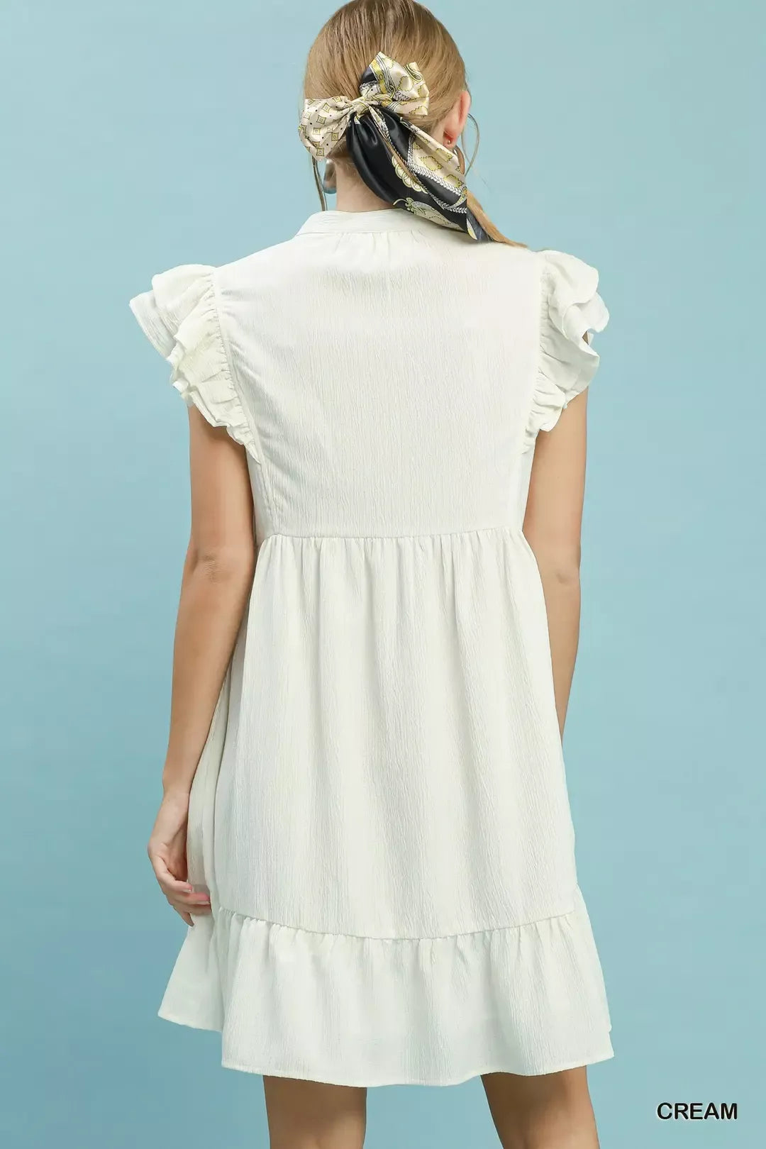 Umgee Ruffle Sleeve Babydoll Dress