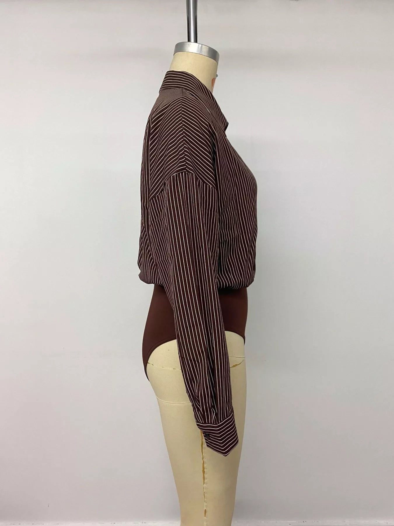 Striped Button-Up Bodysuit