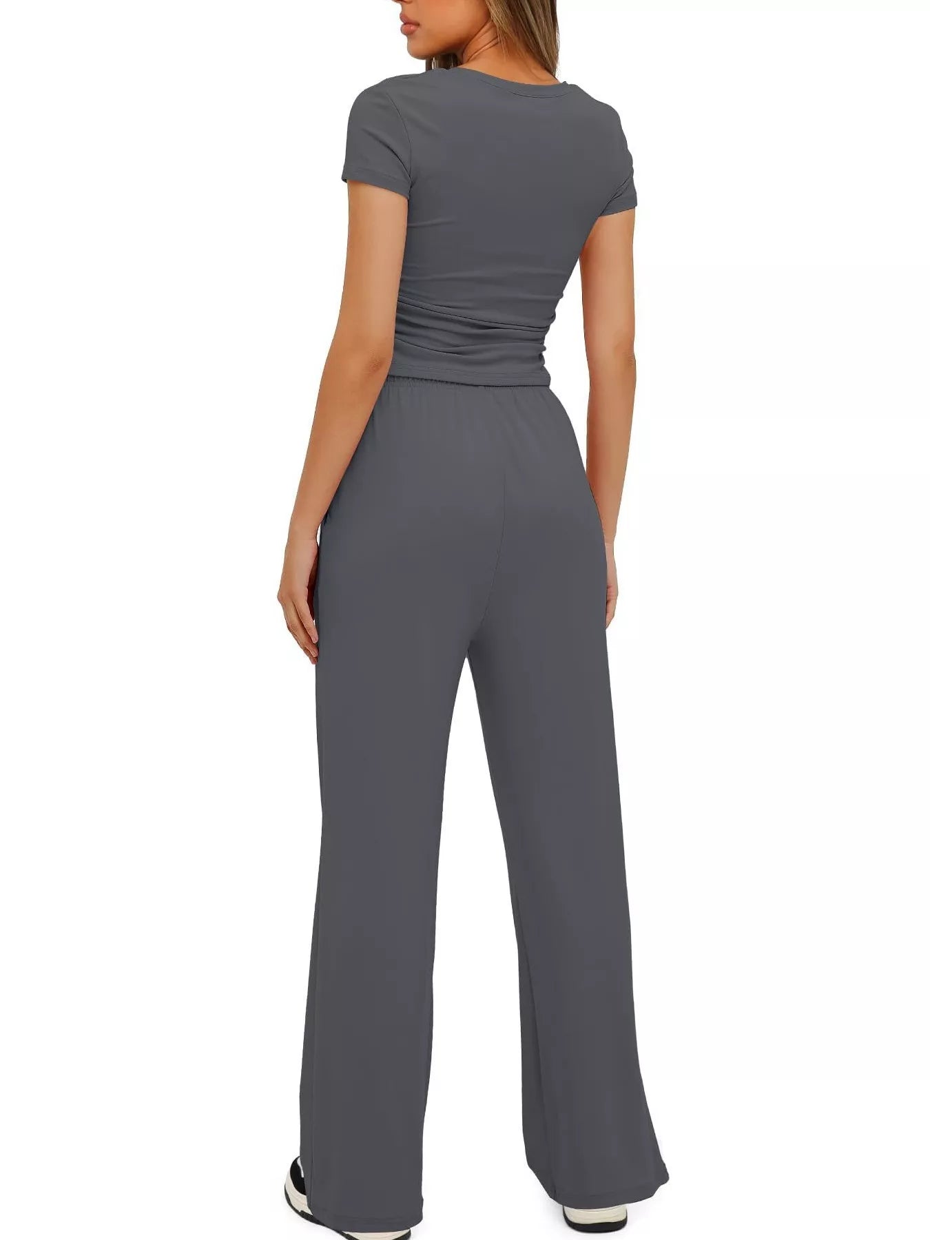 Short Sleeve Top and Drawstring Pants Set