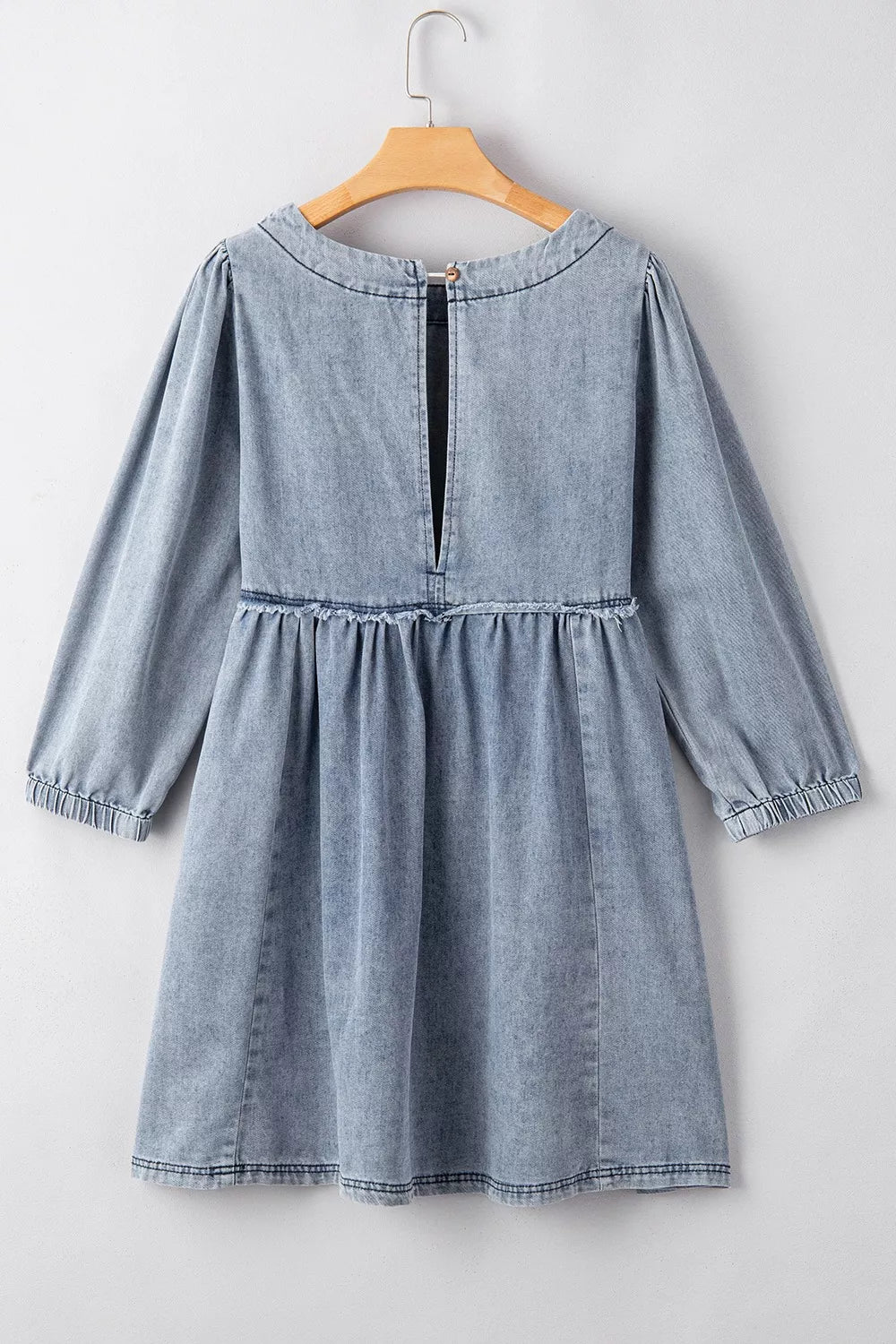 Vintage Wash Denim Dress with Pockets