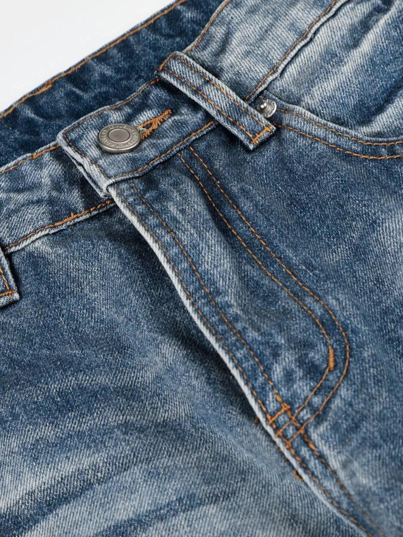 Men's Wide Leg Vintage Wash Jeans