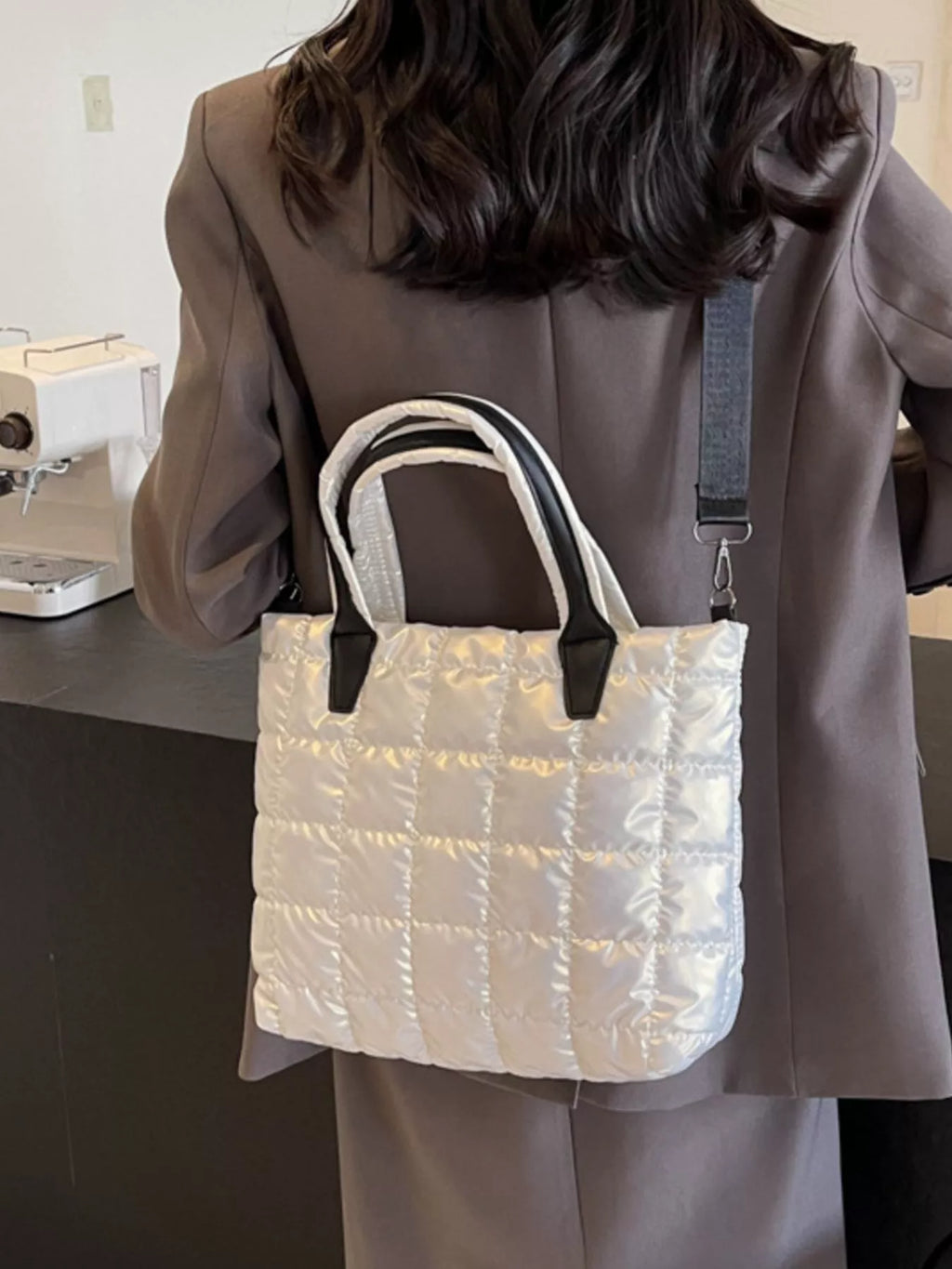 Bubble Textured Tote Crossbody Bag