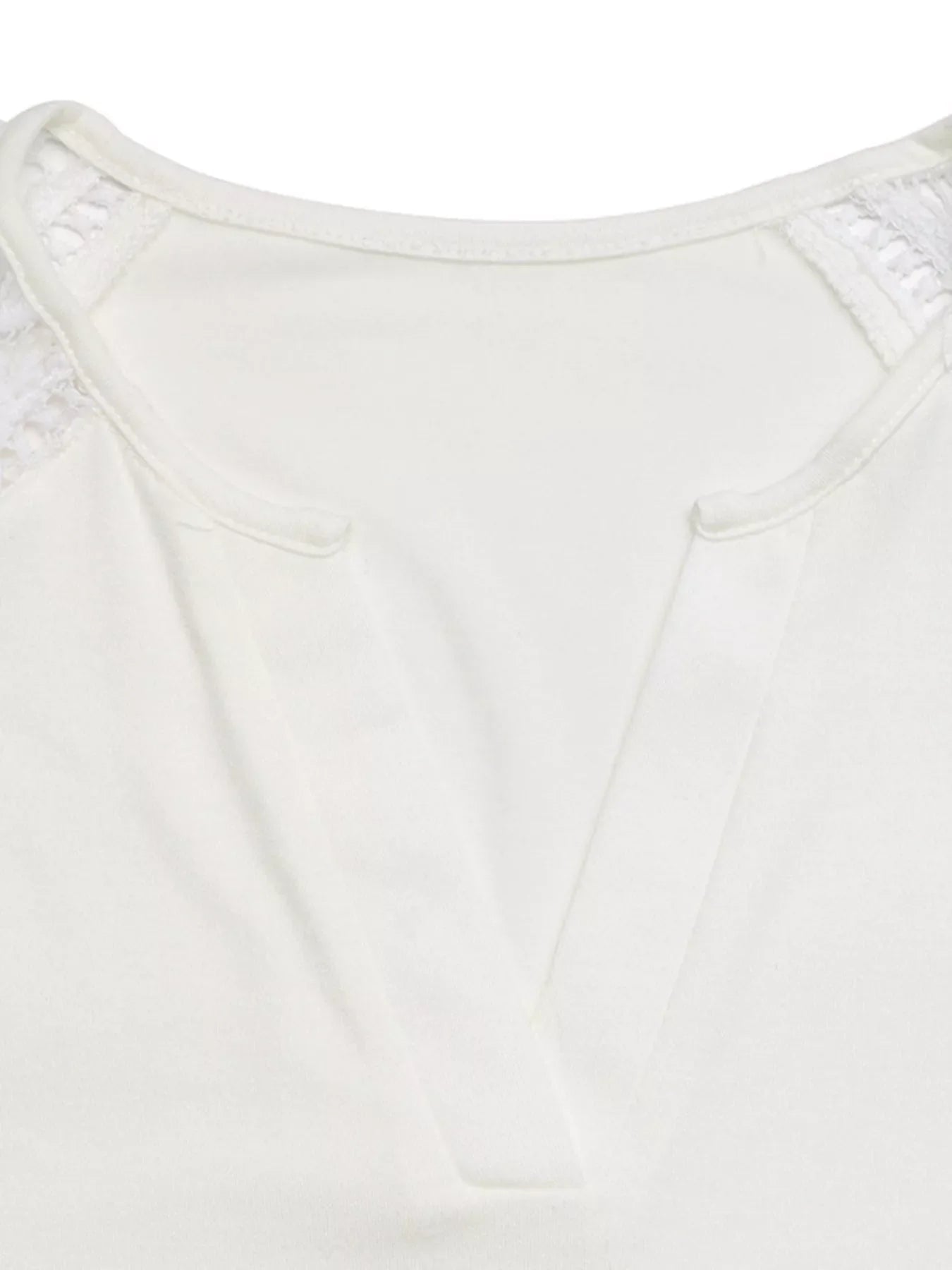 Lace Sleeve Notched Top