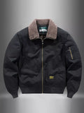 Men's Plus Size Zip Up Fur Collar Jacket