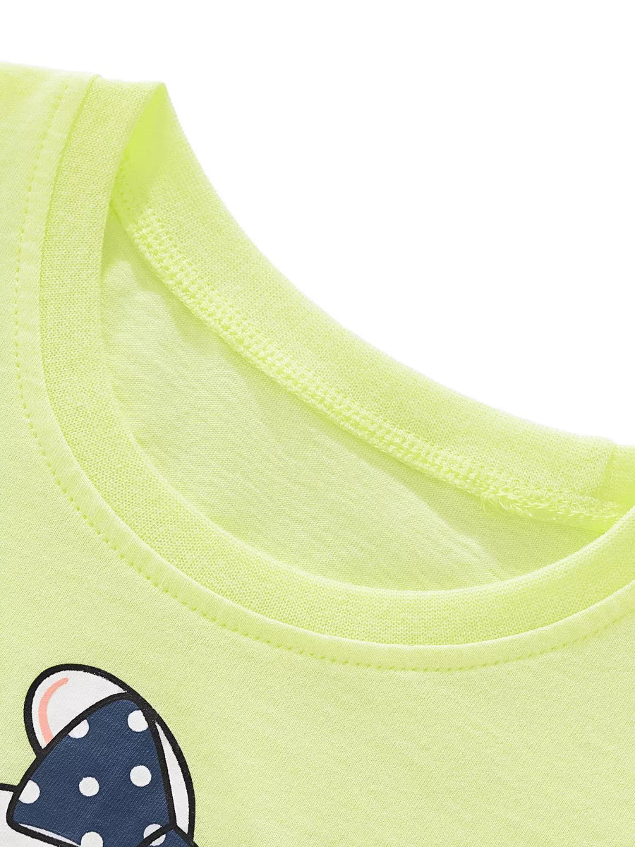 Children's Bunny Riding Bicycle Graphic T-Shirt