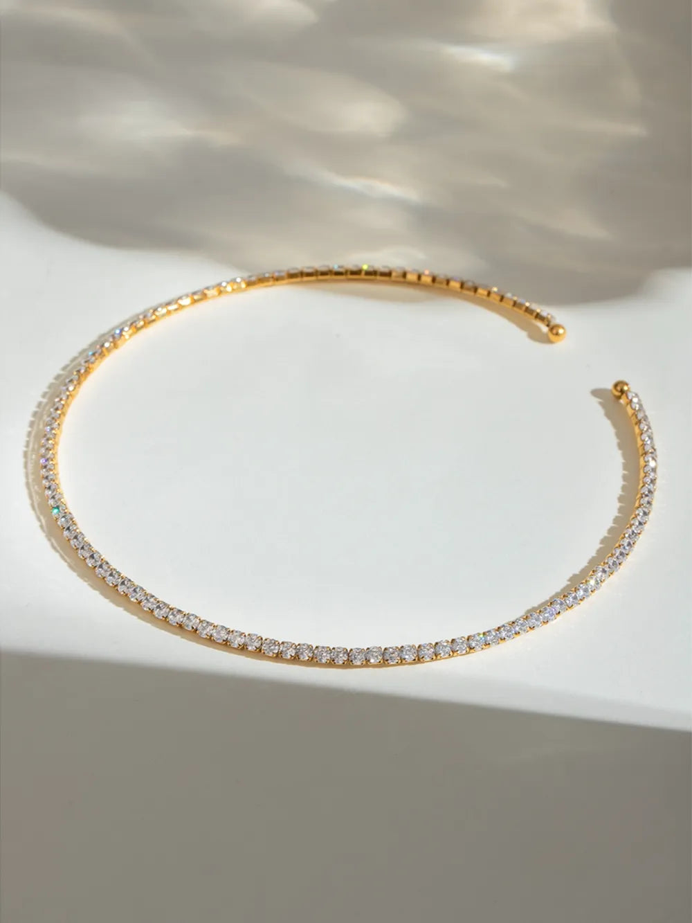 Stainless Steel Inlaid Zircon Necklace