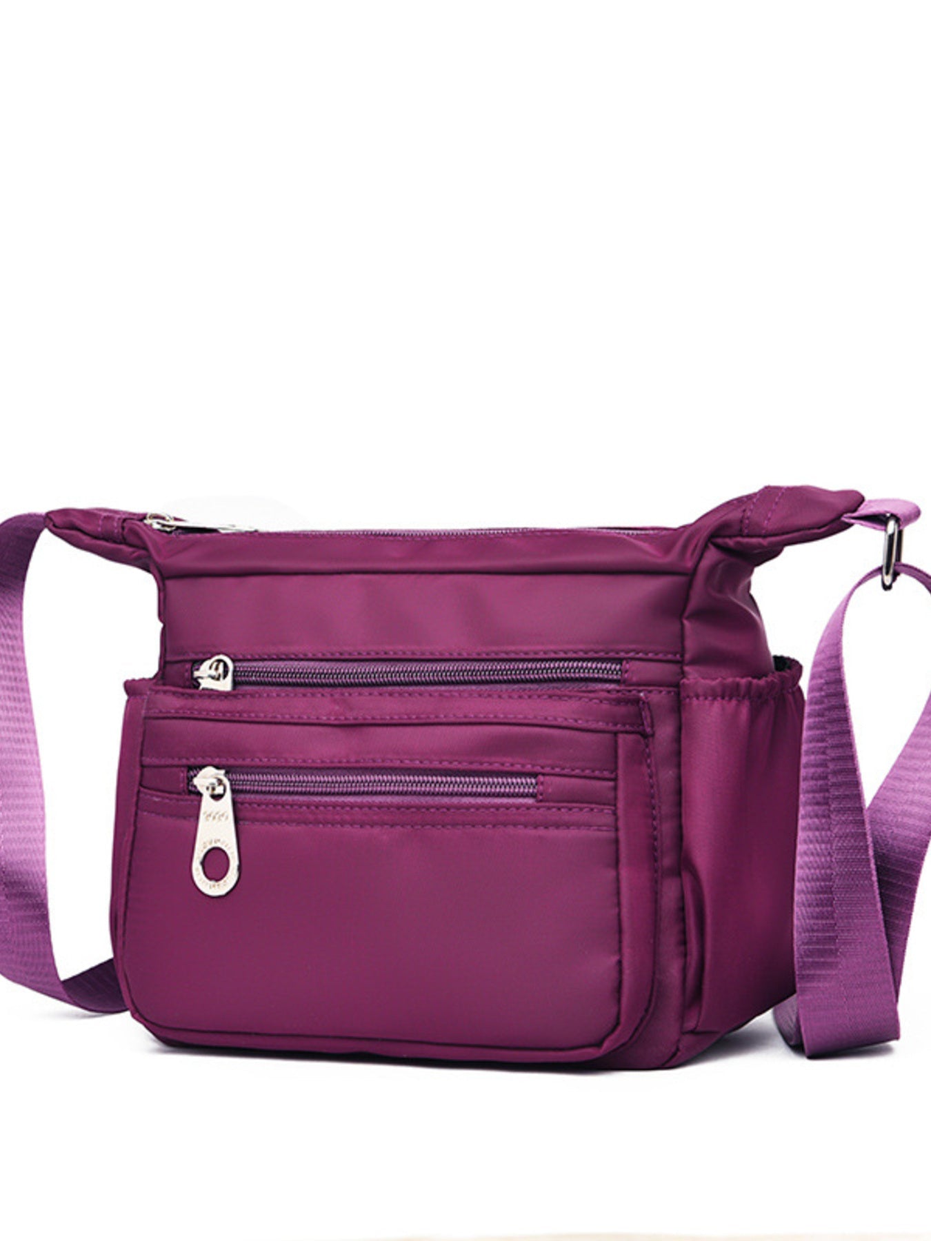Multi-Pocket Lightweight Nylon Crossbody Bag