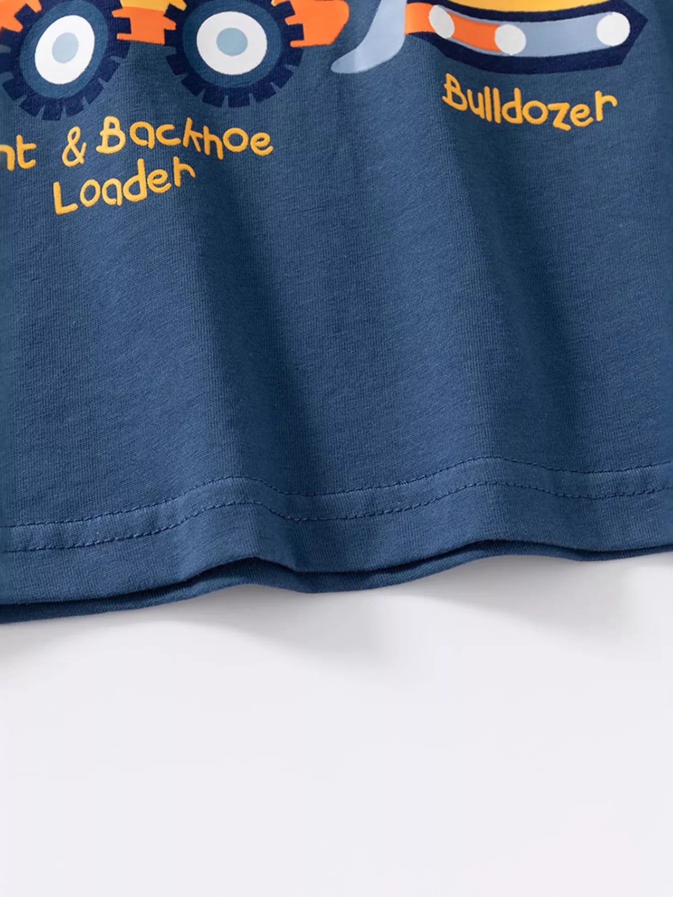 Children's Construction Vehicle Graphic Short Sleeve T-Shirt