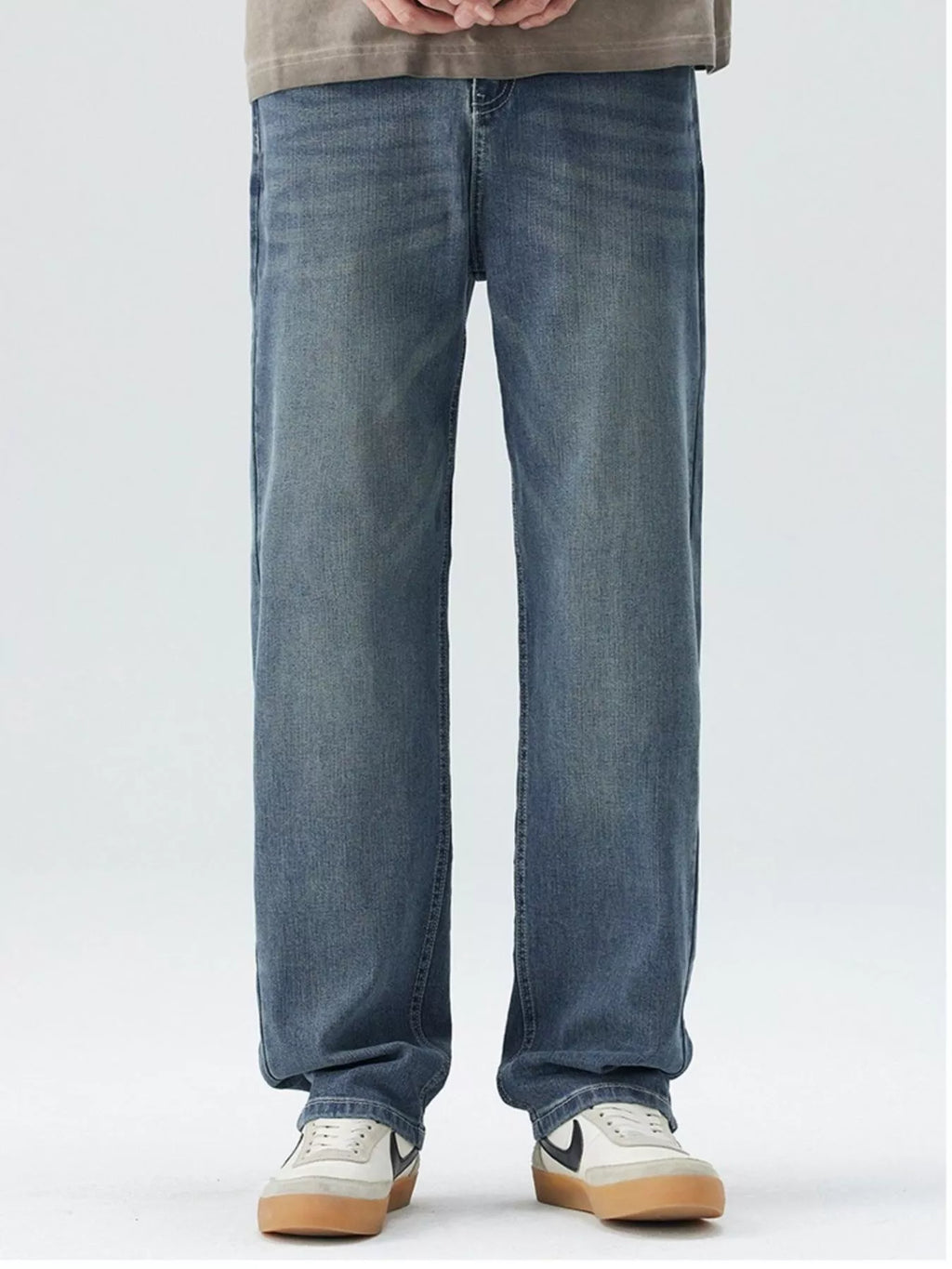Men's Wide Leg Jeans with Pockets