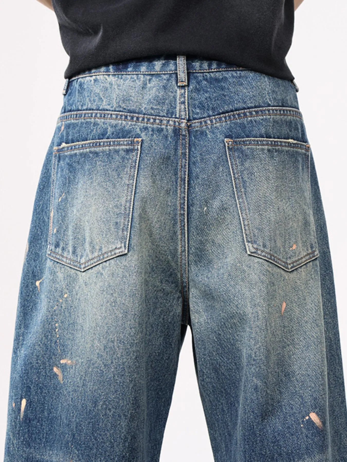 Men's Full Size Distressed Wide Leg Vintage Jeans Plus Size