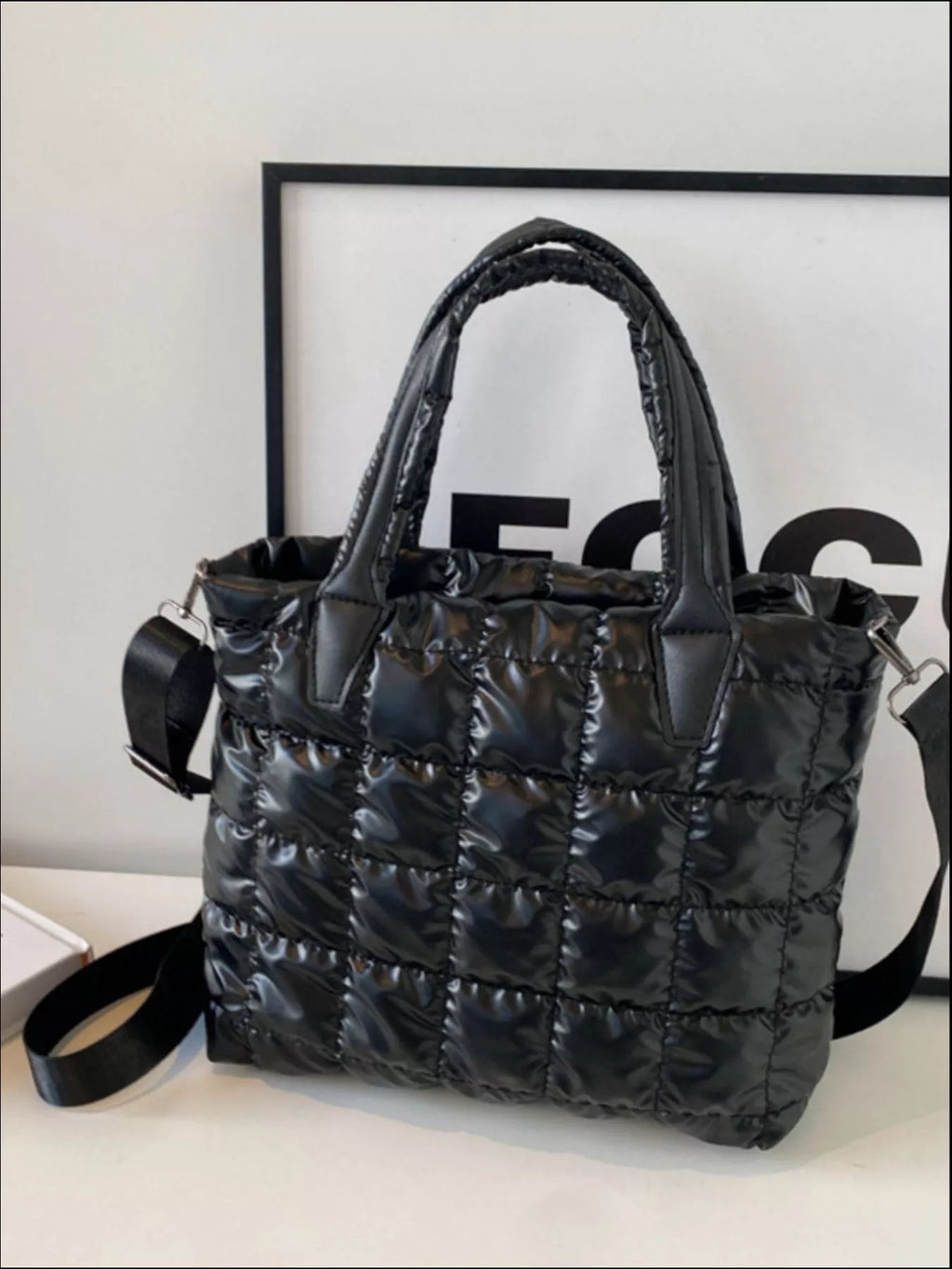 Bubble Textured Tote Crossbody Bag