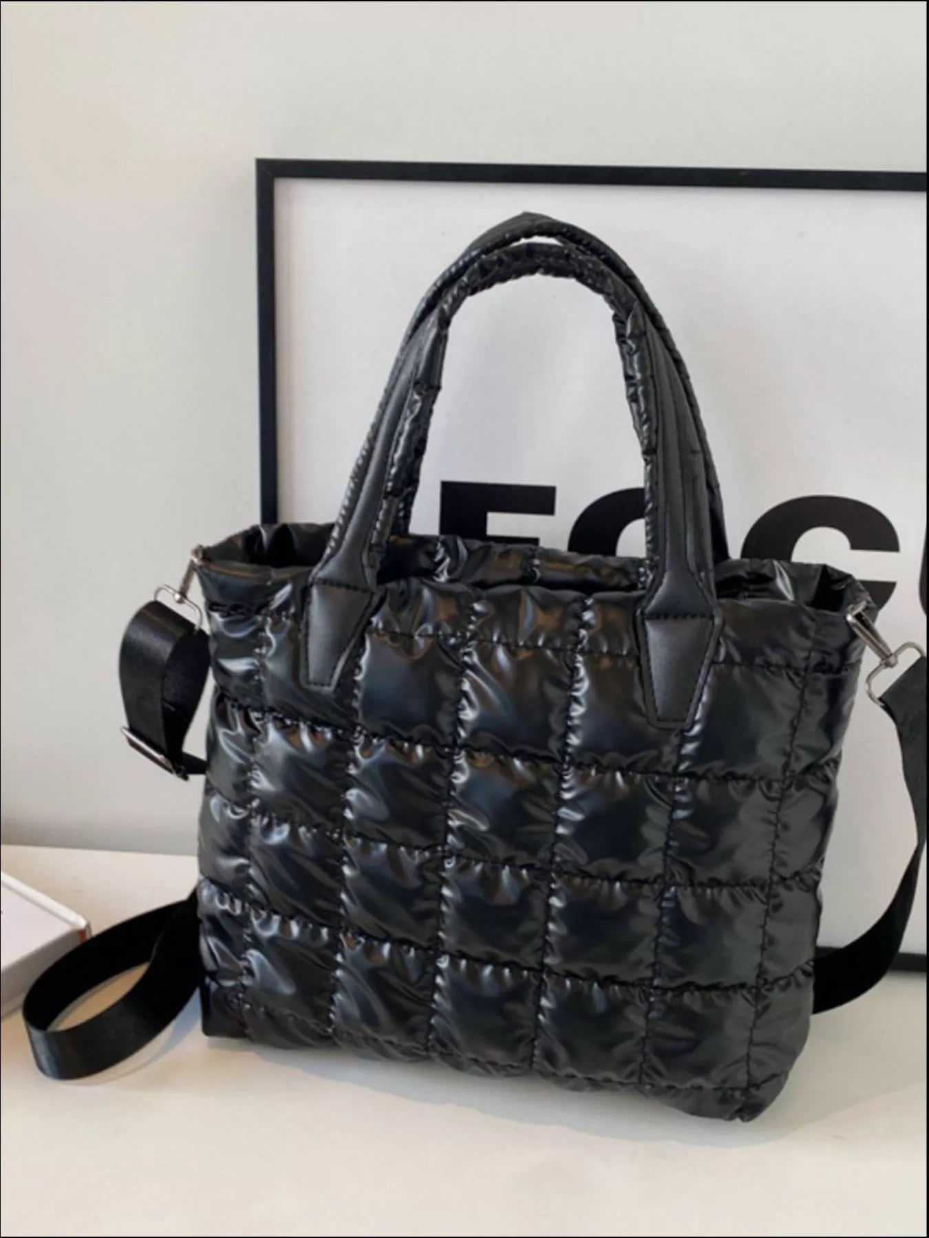 Bubble Textured Tote Crossbody Bag