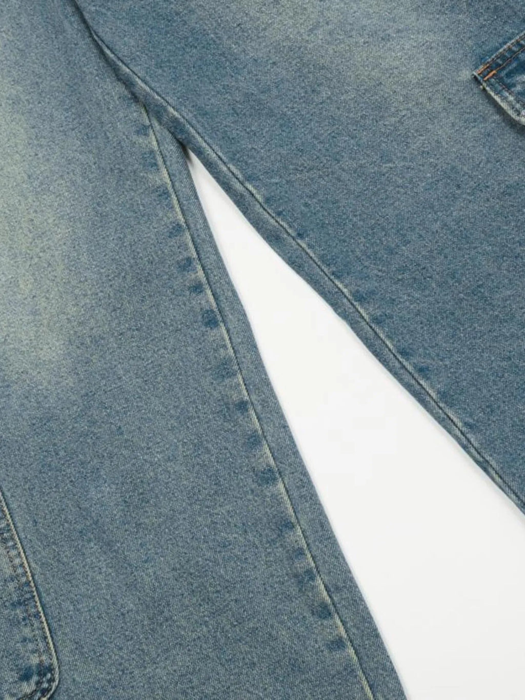 Men's Washed Multi-Pocket Cargo Jeans