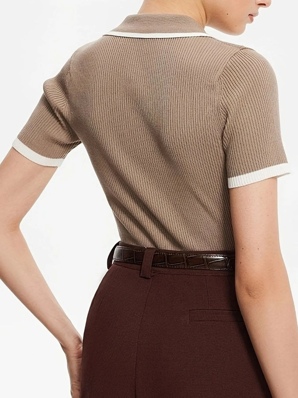 Contrast Trim Button Detail Polo