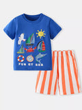 Children's Fun at Sea Graphic Tee & Striped Shorts Set
