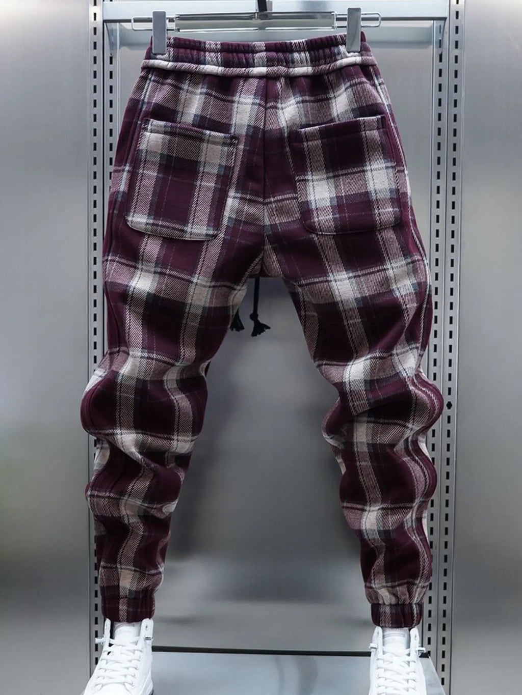 Men's Plus Size Plaid Drawstring Joggers