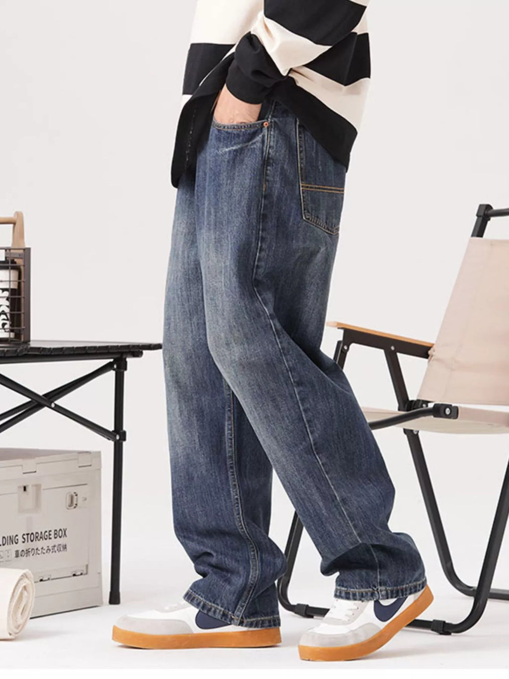Men's Vintage Wash Loose Fit Jeans