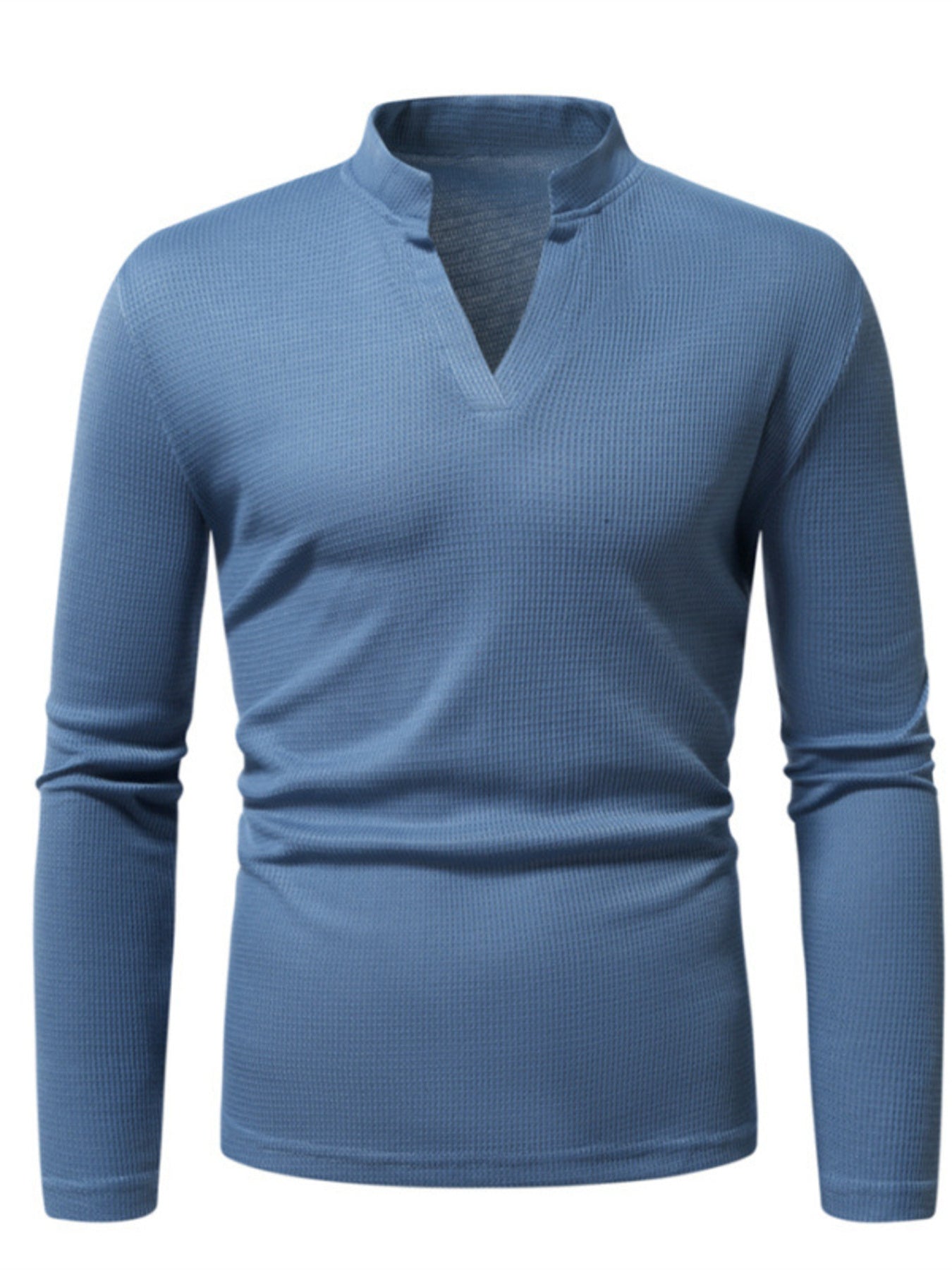 Men's Notched Long Sleeve Top