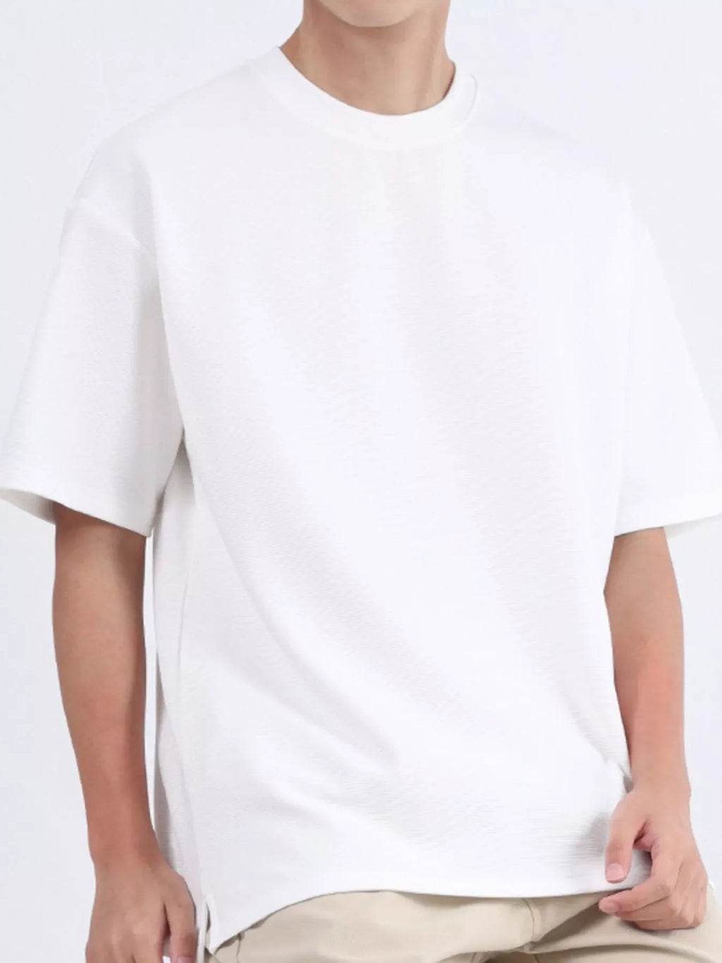 Men's Plus Size Solid Color Round Neck T-Shirt