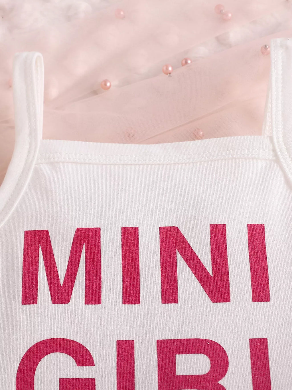 Children's Letter Graphic Cami and Bow Skort Set