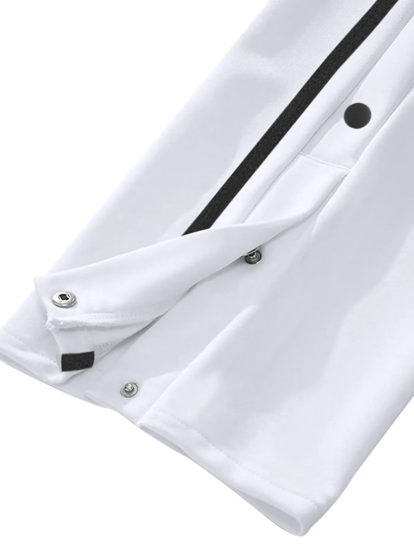 Men's Full Size Snap-Button Pants with Side Stripe Detail Plus Size
