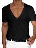 Men's Plus Size Deep V-Neck Slim Fit T-Shirt