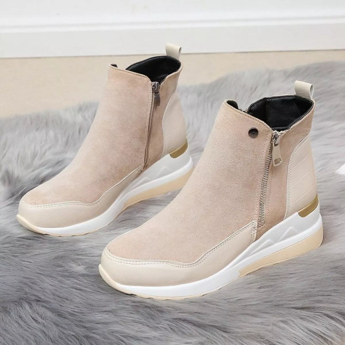 Side Zipper Ankle Boots