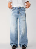 Men's Wide Leg Wash Jeans