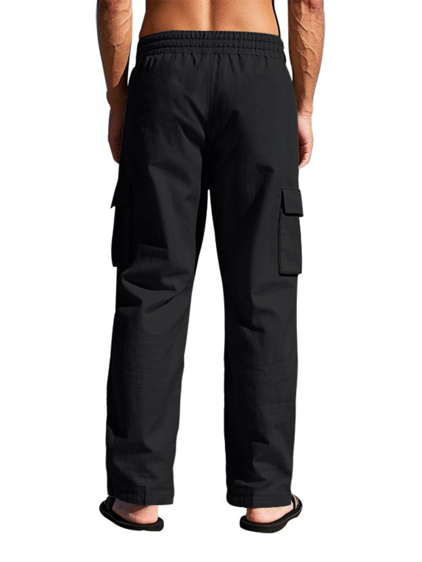 Men's Full Size Relaxed Fit Cargo Drawstring Pants Plus Size