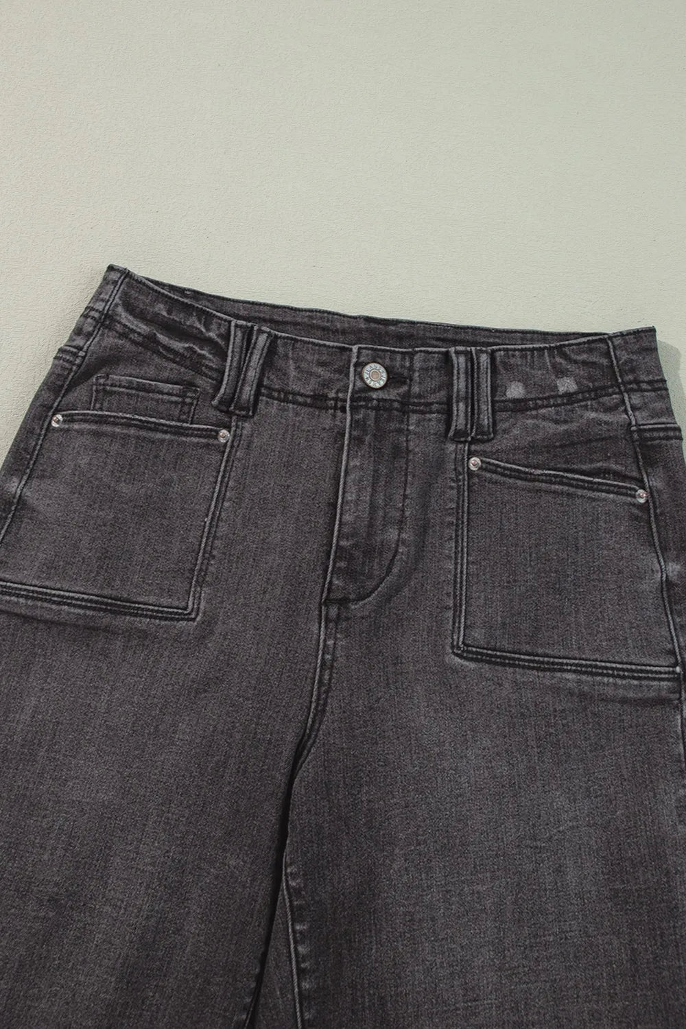 High-Waisted Wide-Leg Vintage Wash Jeans