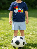 Children's Embroidered Round Neck Tee and Shorts Set