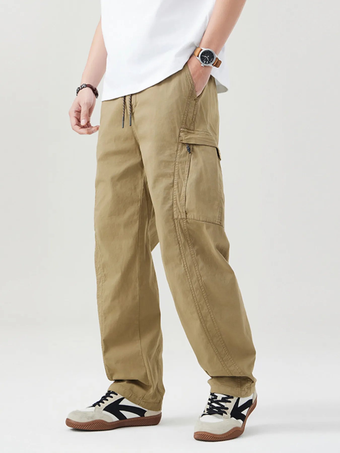 Men's Full Size Wide Leg Cargo Pants Plus Size