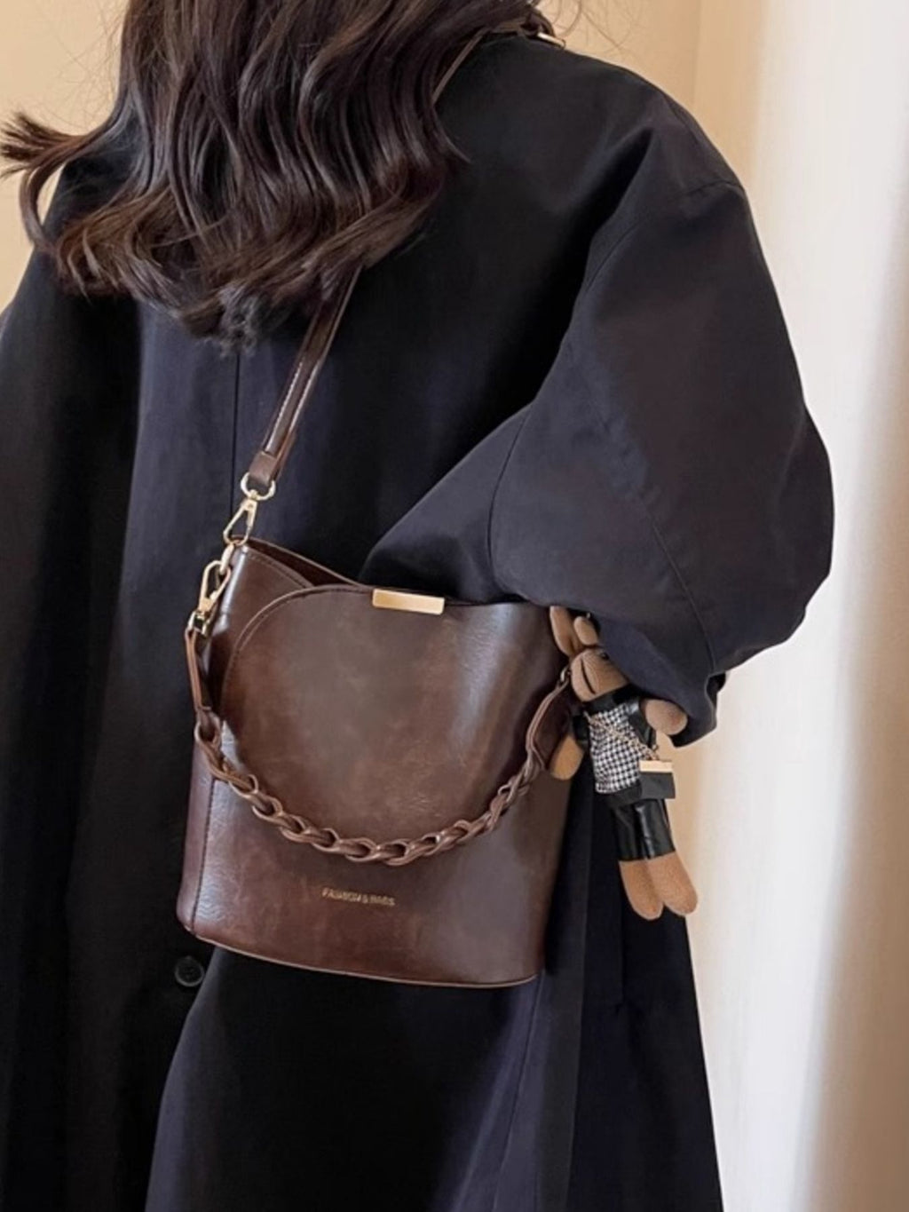 Braided Detail Bucket Crossbody Bag