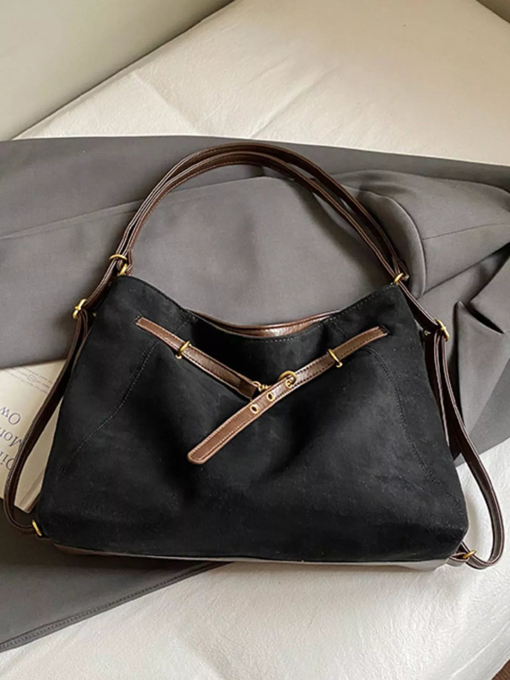 Vintage Suede Tote Bag