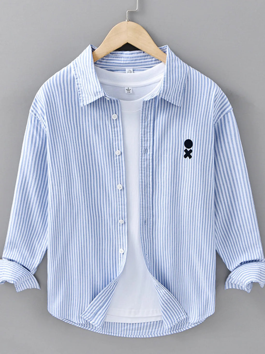 Men's Plus Size Striped Casual Long Sleeve Shirt