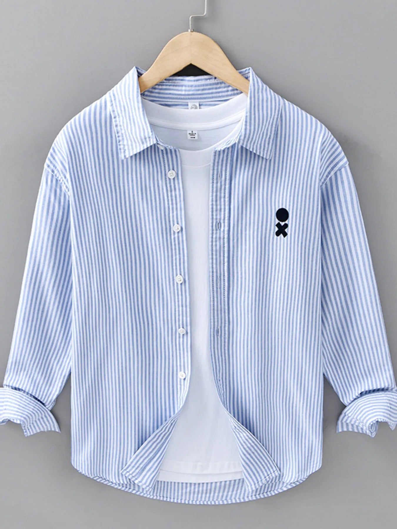 Men's Plus Size Striped Casual Long Sleeve Shirt