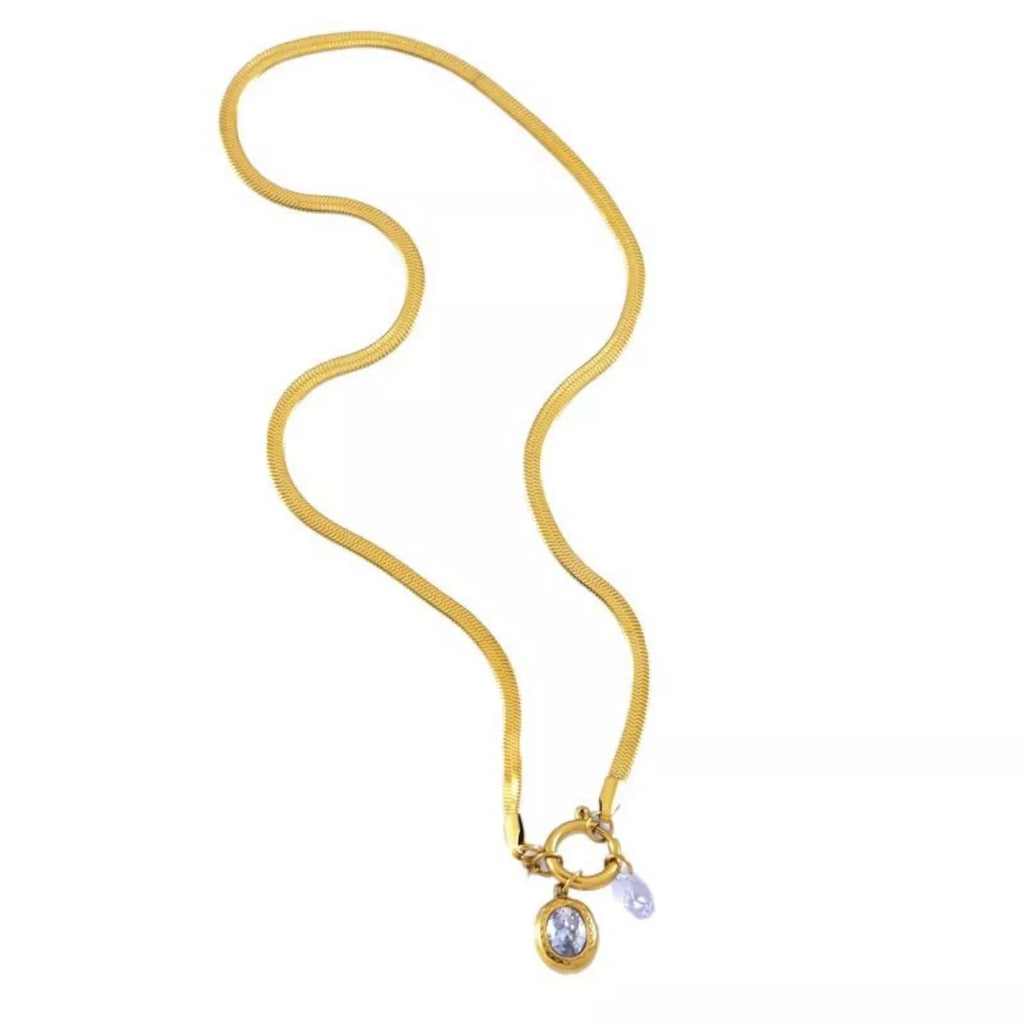 18K Gold-Plated Herringbone Chain Necklace