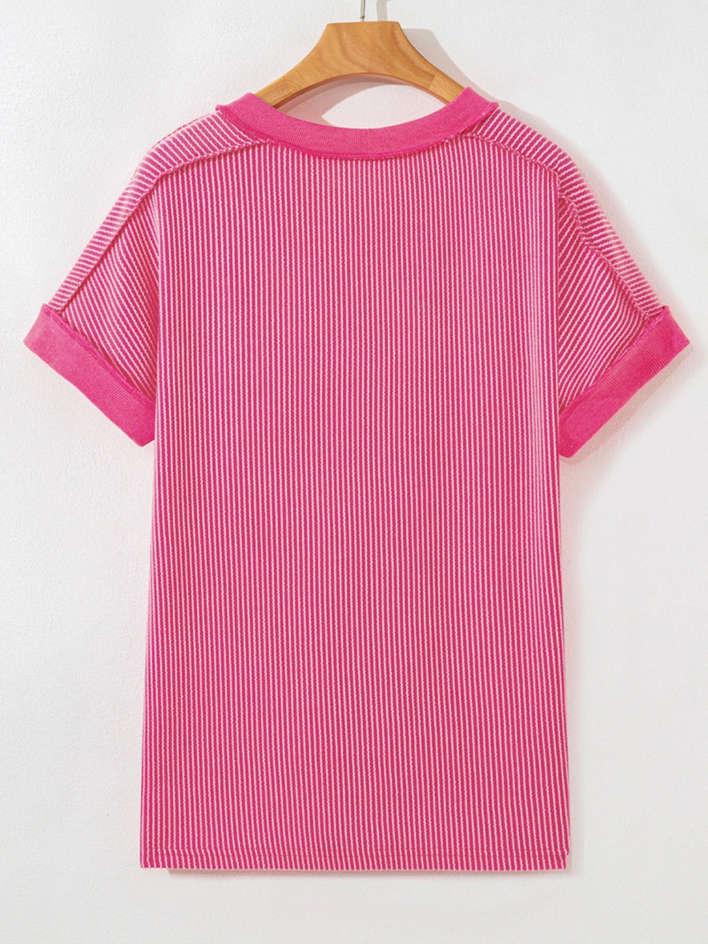 Twisted Rib Sequin Patriotic Balloon Dog V Neck Tee