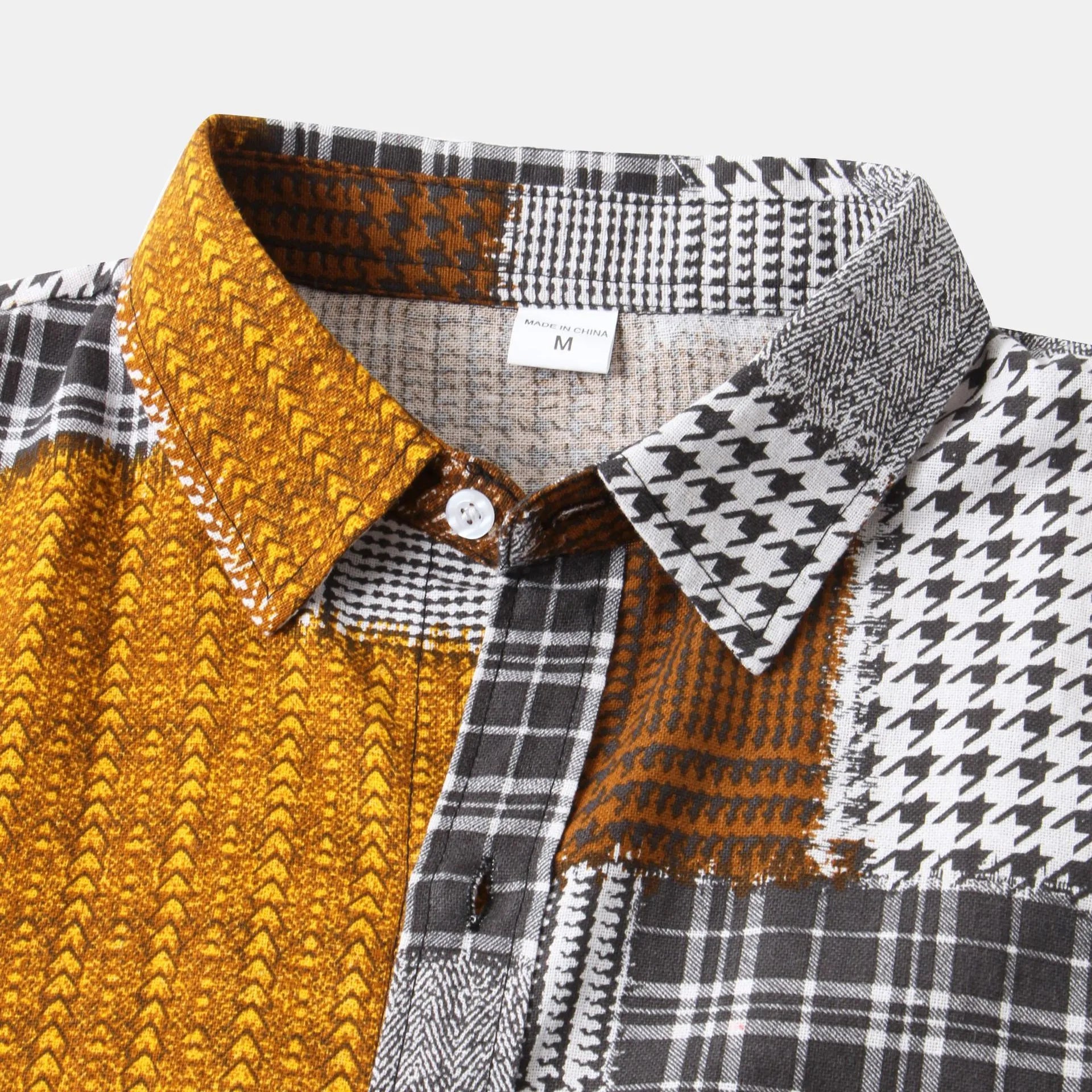 Men's Plus Size Plaid Short Sleeve Button-Up Shirt