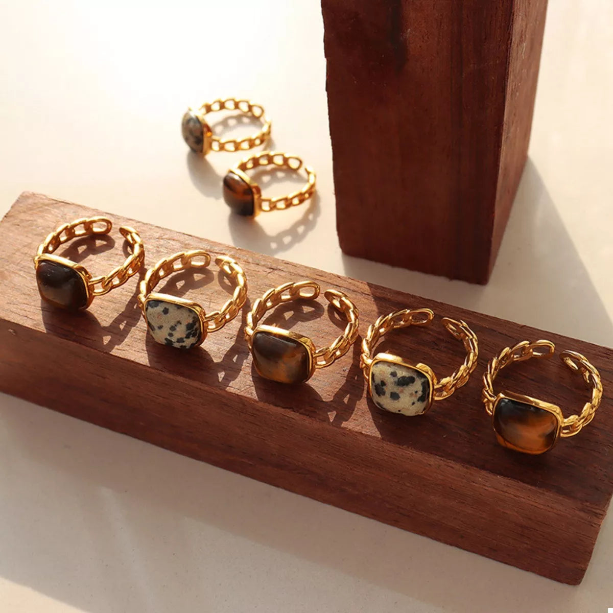 Tiger's Eye 18K Gold-Plated Ring